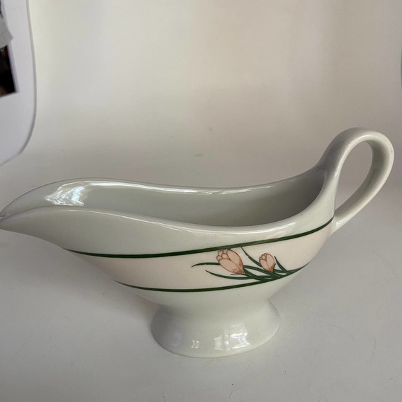 Mayer China Sauce Boat Pitcher Flowers Roses or tulips - Picture 1 of 6